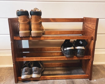 Shoe rack, stackable shoe rack, shoe organizer, shoe shelf, wall shoe rack