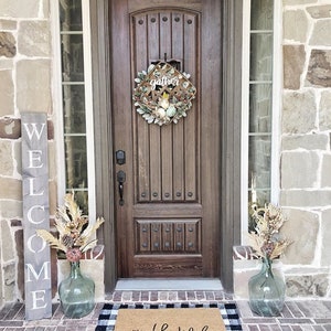 WELCOME SIGN, RUSTIC Wood welcome sign, front door welcome sign, vertical welcome sign, welcome sign porch, large welcome sign, home decor, image 5