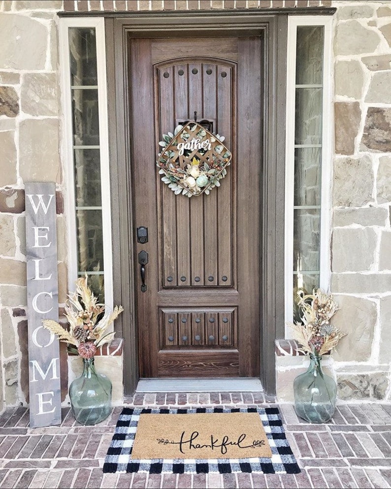 WELCOME SIGN, RUSTIC Wood welcome sign, front door welcome sign, vertical welcome sign, welcome sign porch, large welcome sign, home decor, imagem 5