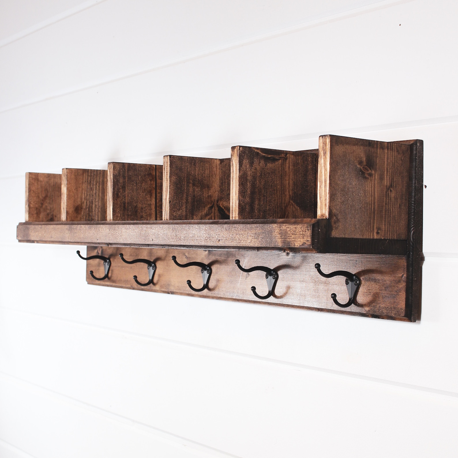 Coat Rack with storage cubby shelf entryway coat rack with Etsy
