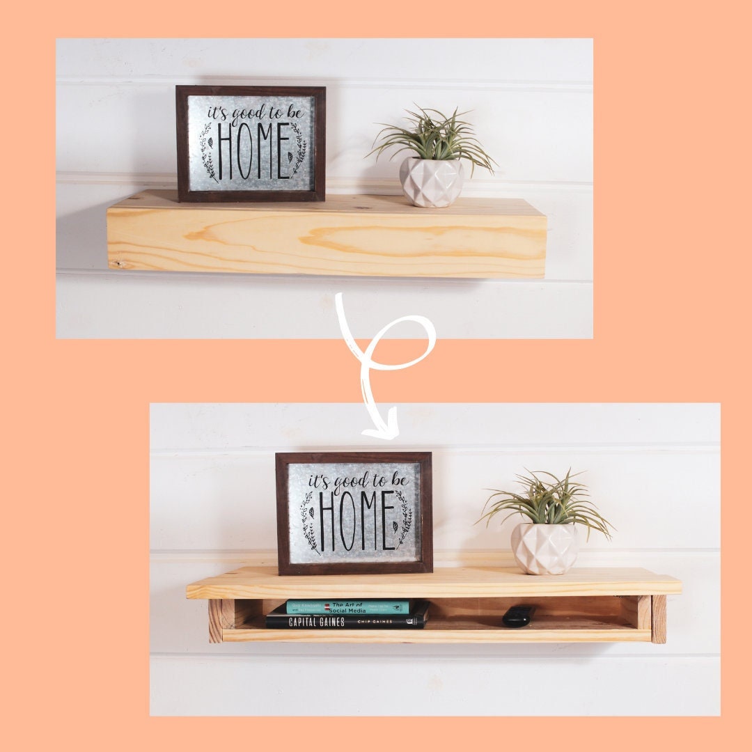 Hidden Compartment Shelf, Floating Shelf With Storage, Floating Shelf ...