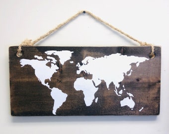 World Map Wall art, World map, wood map, rustic map, nautical map, world, globe, wall art, map decor, wall decor