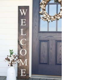 WELCOME SIGN, welcome sign for front door, rustic welcome sign, outdoor welcome sign, vertical welcome sign, wood welcome sign, wood sign