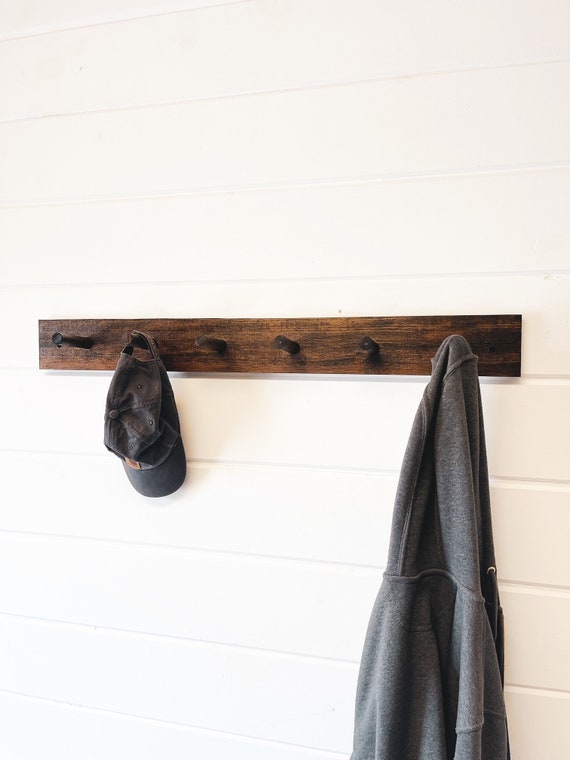Coat Rack Hat Rack Peg Rail Shaker Style Coat Rack Minimalist Wall Mounted Rack Key Hooks Leash Holder Peg Rack Etsy UK