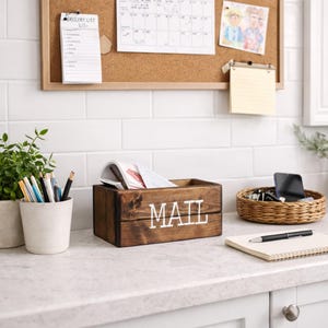 Rustic Mail Holder, mail box, Mail Organizer, desk organizer, rustic wood mail box, wood mail box, mail storage, Office Organizer