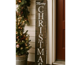 Reversible Christmas Welcome Sign, Holiday Home Decor