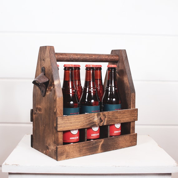 Bier caddy, Holz Six Pack Bier Caddy, Flaschenöffner, Bierhalter,  Bieretscher, Biergeschenke, HerrenGeschenke, Herren Weihnachten, beste  Männer Geschenke - .de