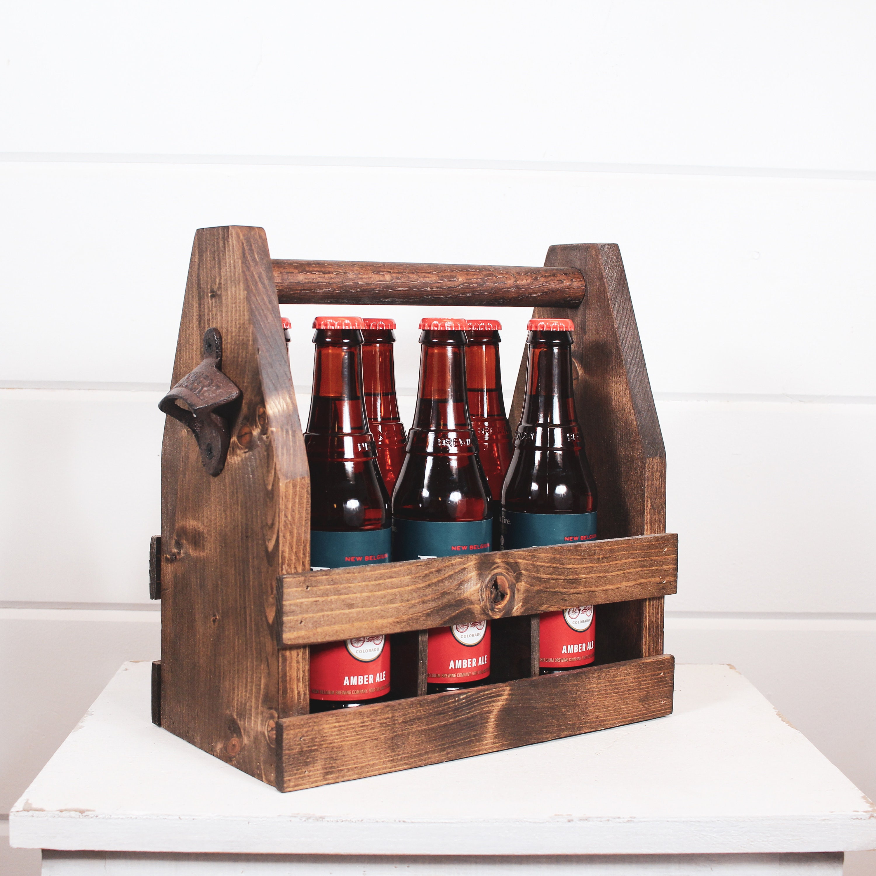 Beer Caddy Wooden Six Pack Beer Caddy Bottle Opener Beer Etsy