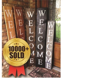 WELCOME SIGN, welcome sign for front door, wood welcome sign, RUSTIC welcome sign, porch welcome sign, vertical welcome