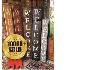 WELCOME SIGN, welcome sign for front door, wood welcome sign, RUSTIC welcome sign, porch welcome sign, vertical welcome