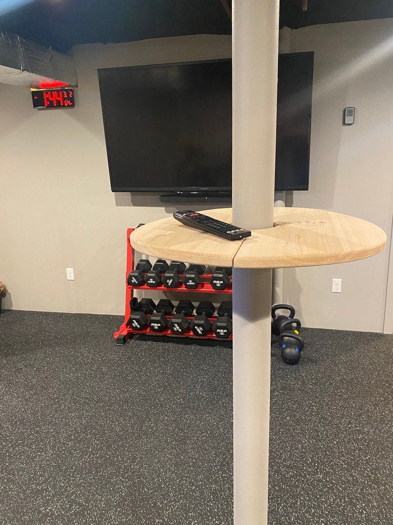 Basement Bar Pole Table Tray Drink Shelf Wrap. Adjustable Etsy