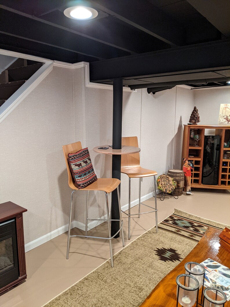 Basement Bar Pole Table Tray Drink Shelf Wrap. Adjustable Etsy