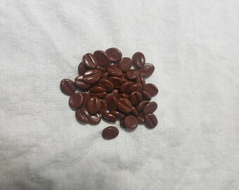 17mm 12pc Fake Dark Coffee Bean Beans FLAT BACK RESINS Cabochons G07