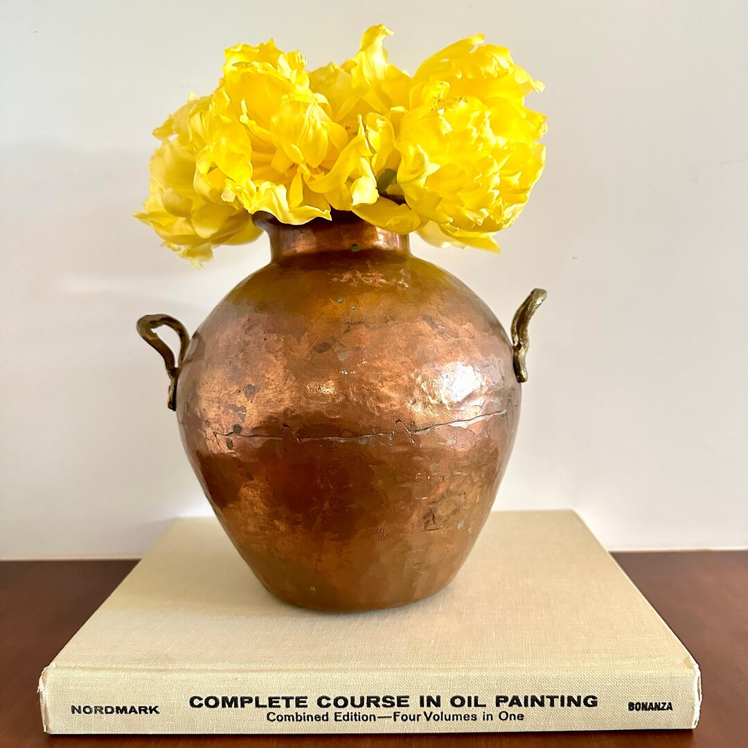 Antique Copper Vase and Hammered Copper Water Vessel Etsy