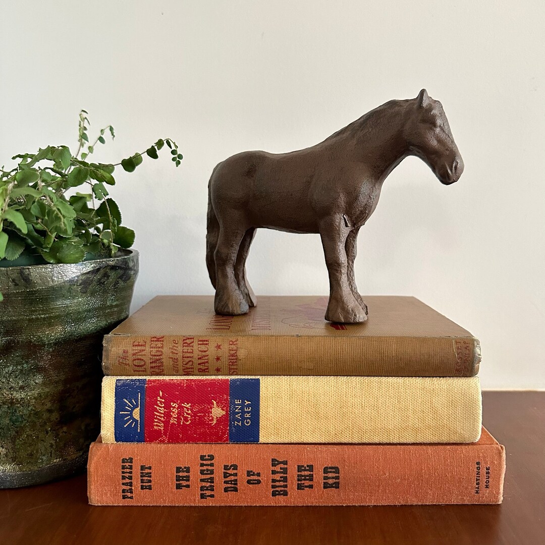 Vintage Cast Iron Horse Figurine Etsy