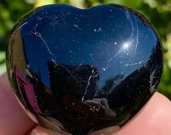 Black tourmaline heart - Stress stone - Protection crystal