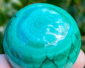 Malachite sphere - protection energies - green crystal ball