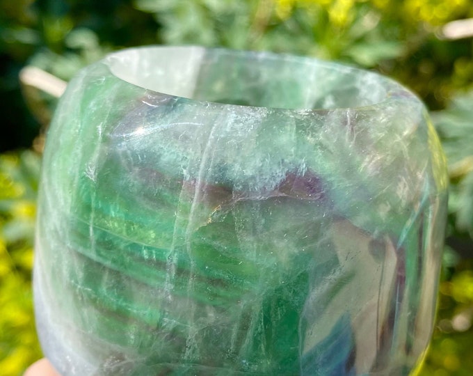 Fluorite candle holder - tea light crystal - Dream big - focus nearer to home - Great gifts