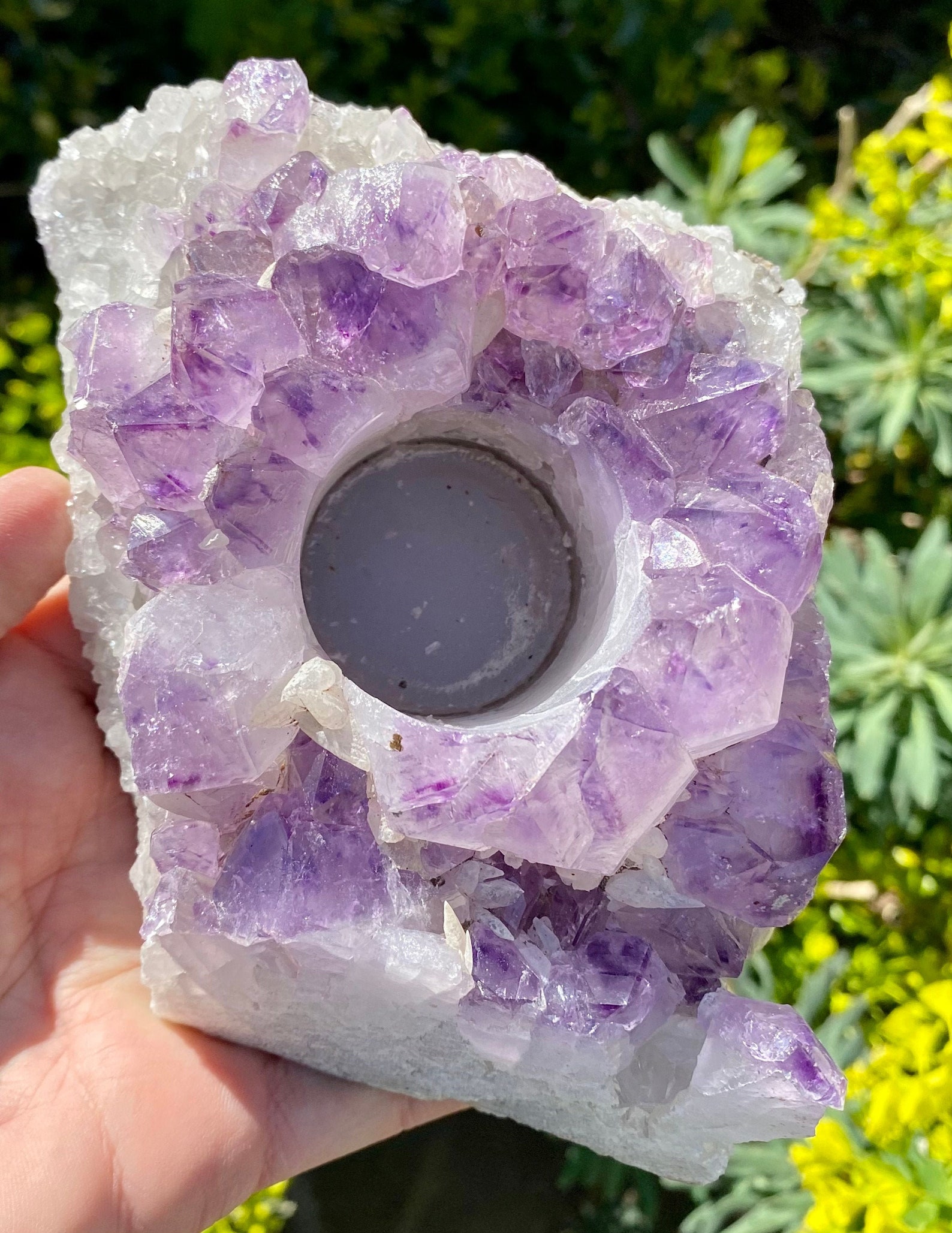 Amethyst Candle Holder Crystal Tea Light Gemstone Third Etsy
