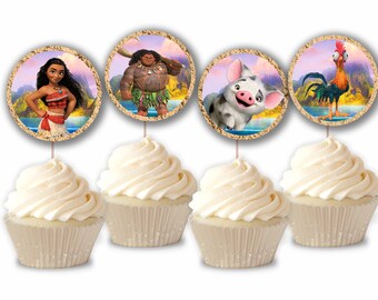 Moana Cupcake Toppers // Moana Birthday // DIY // Printable // - Etsy