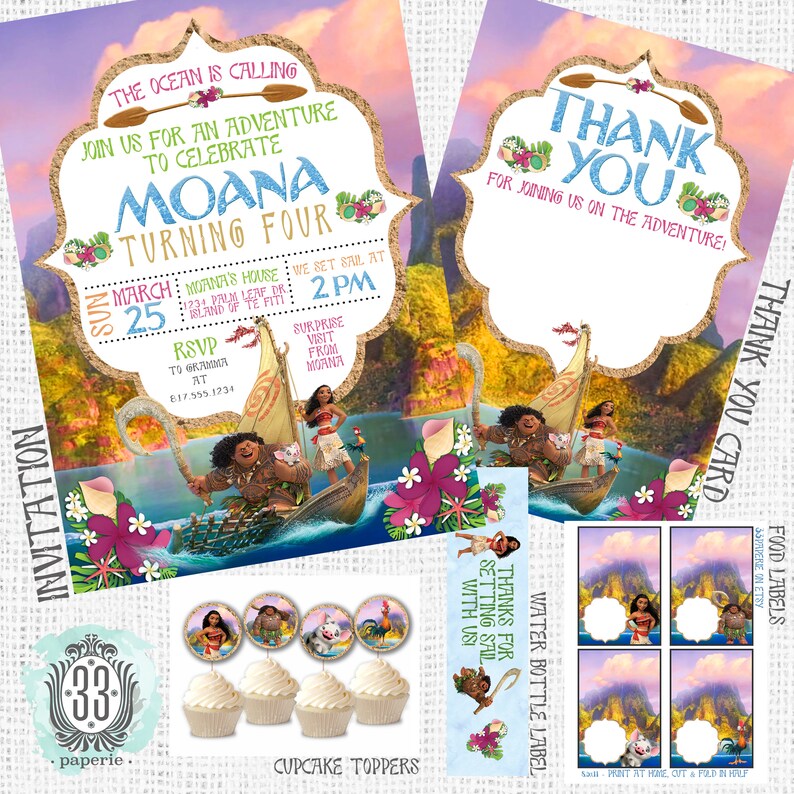 Printable Moana Food Label Tents - Etsy