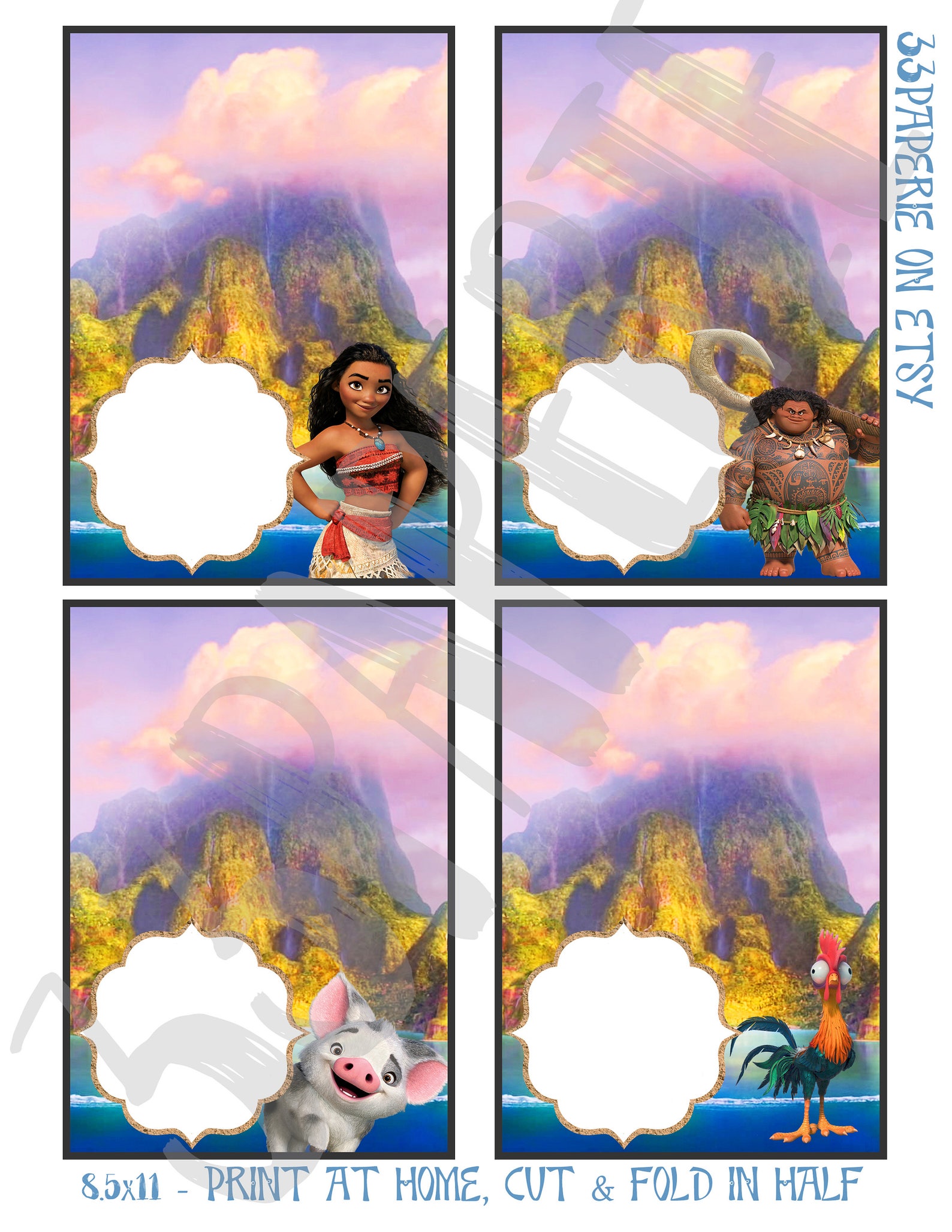 Printable Moana Food Label Tents - Etsy