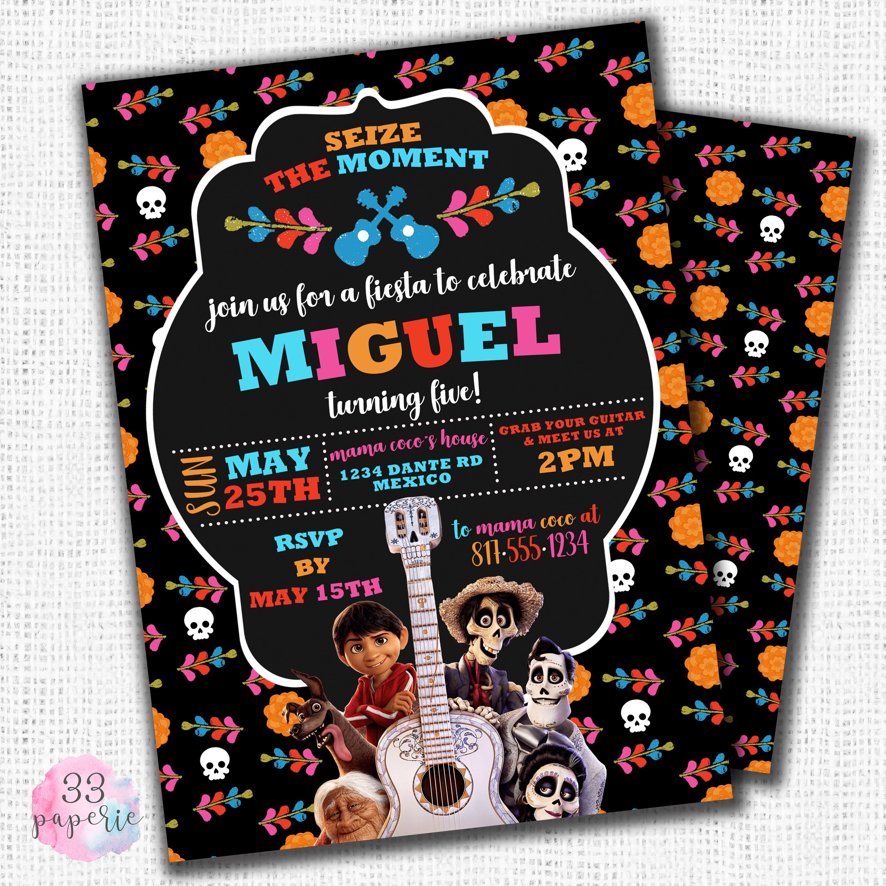 Paper Invitations & Announcements Coco Invitation Fiesta Birthday ...