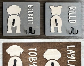 Personalized Dog Leash Holder / Dog Butt Leash Holder / Pet Gift / Custom Pet Name Decor / Custom Dog Gift