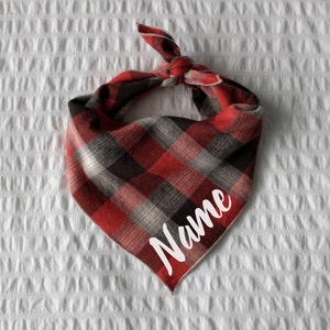 Personalized Plaid Dog Bandana - Casey // Dog bandana // Personalized Bandana // Pet Bandana // Flannel Dog Bandana // Winter Dog Bandana