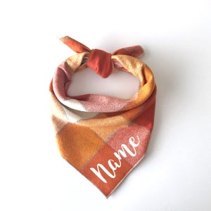 Personalized Dog Bandana - Pumpkin Spice // Dog Bandana Fall // Dog Bandana Personalized // Flannel Pet Bandana // Pet Scarf