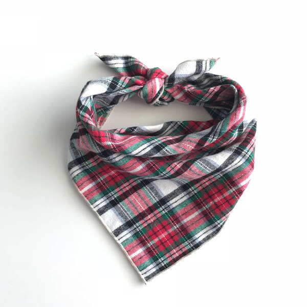 Plaid Dog Bandana - Apple Cider // Non-personalized // Dog bandana // Pet Bandana // Flannel Dog Bandana // Winter Dog Bandana