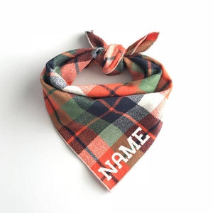 Personalized Plaid Dog Bandana - Scout // Pet Bandana // Flannel Dog Bandana // Dog Bandana // Winter Bandana // Pet Scarf