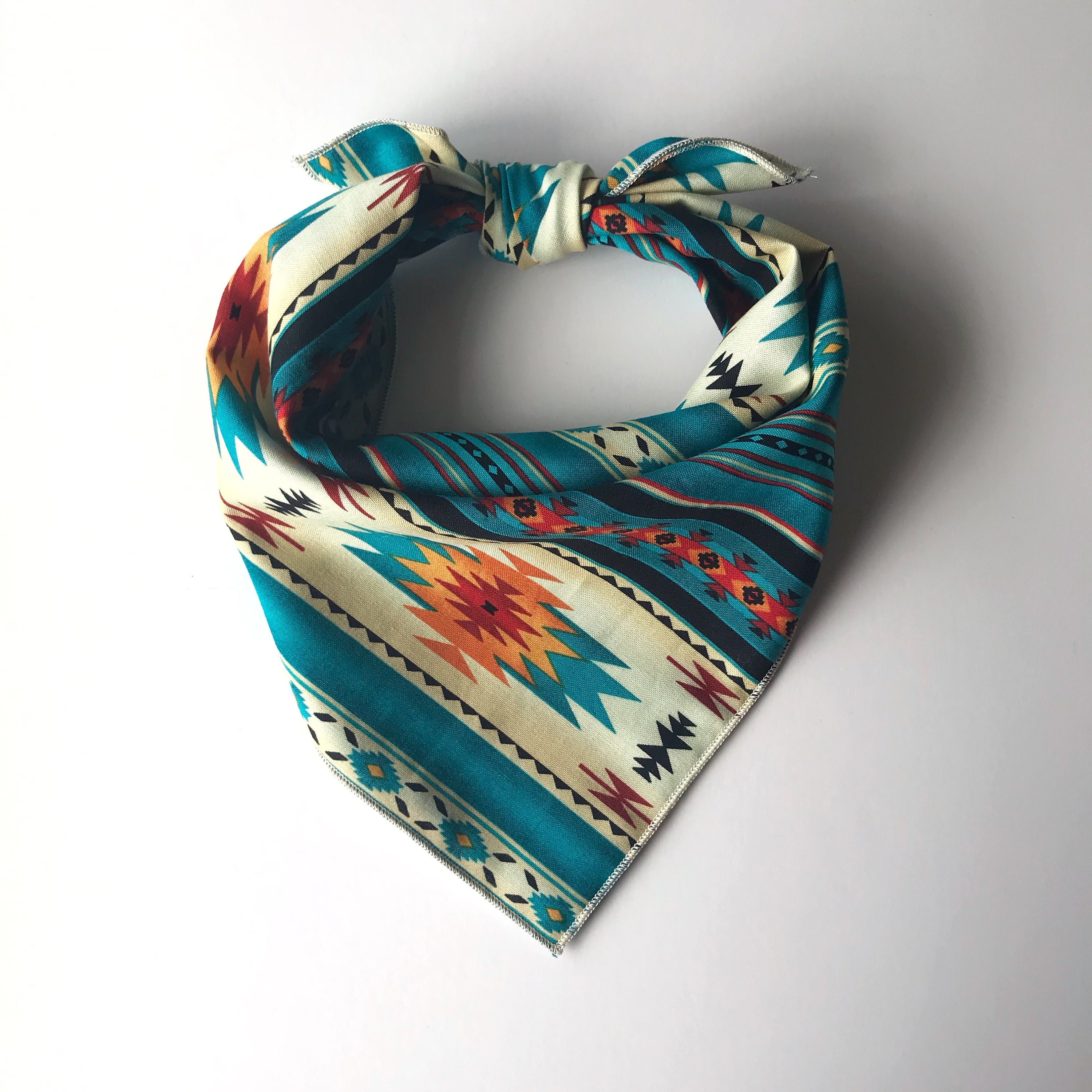Dog Bandana - Aztec Blue // Aztec Print Dog Bandana // Tribal Pet Ban…
