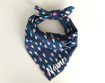 Personalized Dog Bandana - Ice Cream // Dog Bandana // Personalized Bandana // Food Print Dog Bandana // Pet Bandana