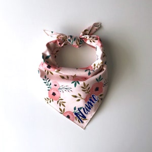 Personalized Dog Bandana - Rosie // Floral Dog Bandana // Personalized Bandana // Pink Print Dog Bandana // Pet Bandana