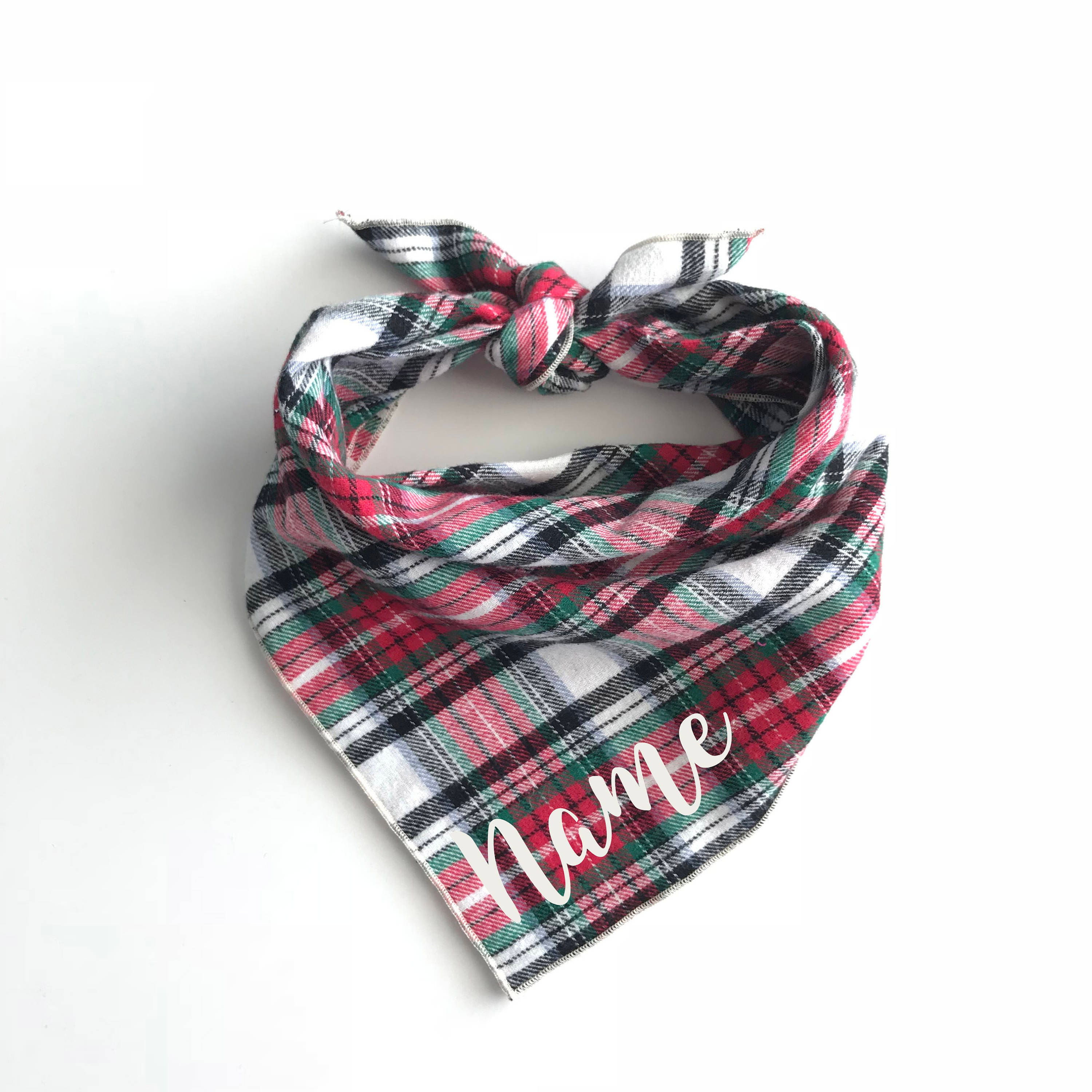 Personalized Plaid Dog Bandana - Apple Cider // Christmas Dog Bandana…