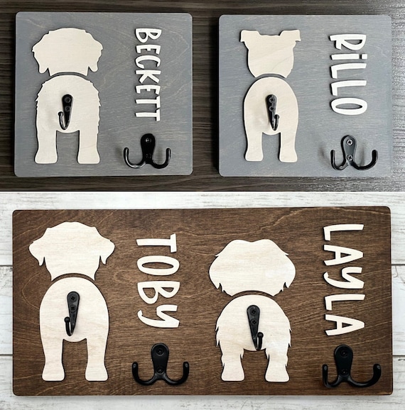 Personalized Dog Leash Holder / Dog Butt Leash Holder / Pet Gift / Custom Pet Name Decor / Custom Dog Gift