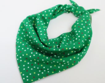 Christmas Dog Bandana - Green Dots // Dog Bandana // Holiday Dog Bandana //Dog Scarf // Pet Bandana