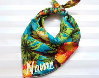 Personalized Dog Bandana - Maui // Dog Bandana // Personalized Bandana // Hawaiian Print Dog Bandana // Pet Bandanna // Dog Bandanna