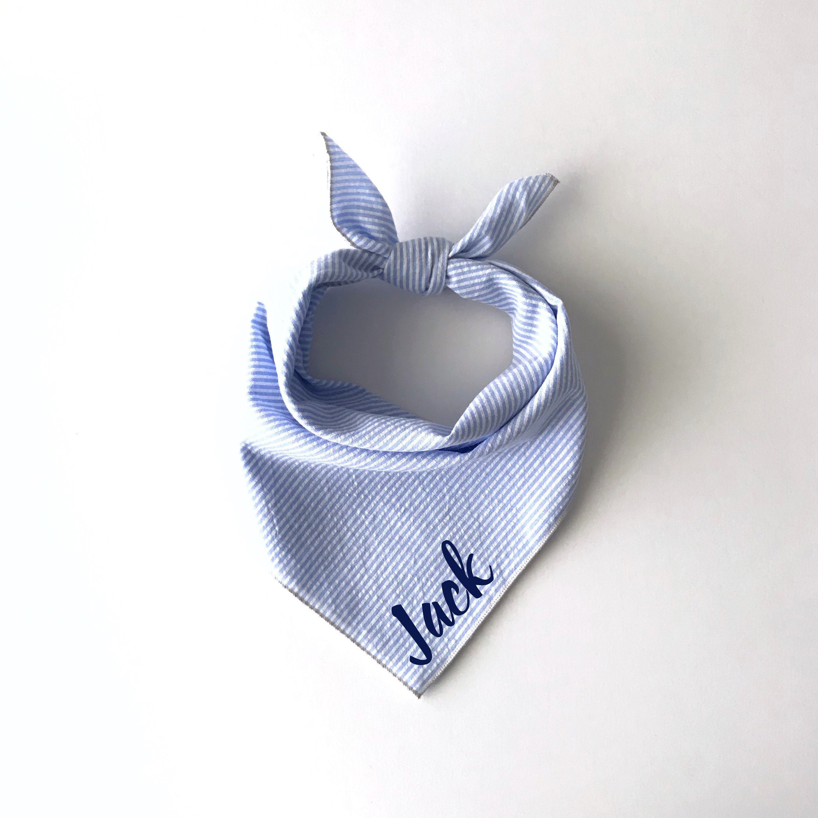 Personalized Dog Bandana - Jack // Seersucker Dog Bandana // Lightwei…