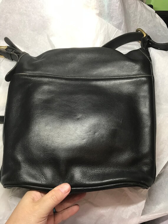 Vintage Black Large Whitney Leather Coach Bag wit… - image 4