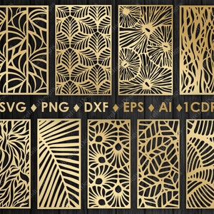 9 Pcs bundle partitions ,room divider ,files vector panel, fence privacy screen, SVG, EPS, DXF, lasercut template Cnc, router Cutting