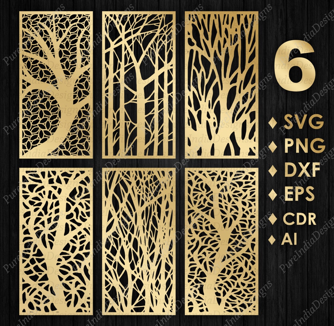 Abstract Tree Panel Bundle, CNC Files, Privacy Screen (digital Download ...