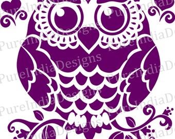 Owl Vector Art, Cutout Design for Cricut, Silhouette (SVG, DXF, EPS)