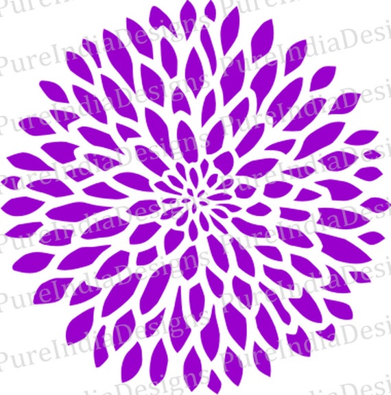 Download Chrysanthemum svg Flower Stencil Design Vector art | Etsy