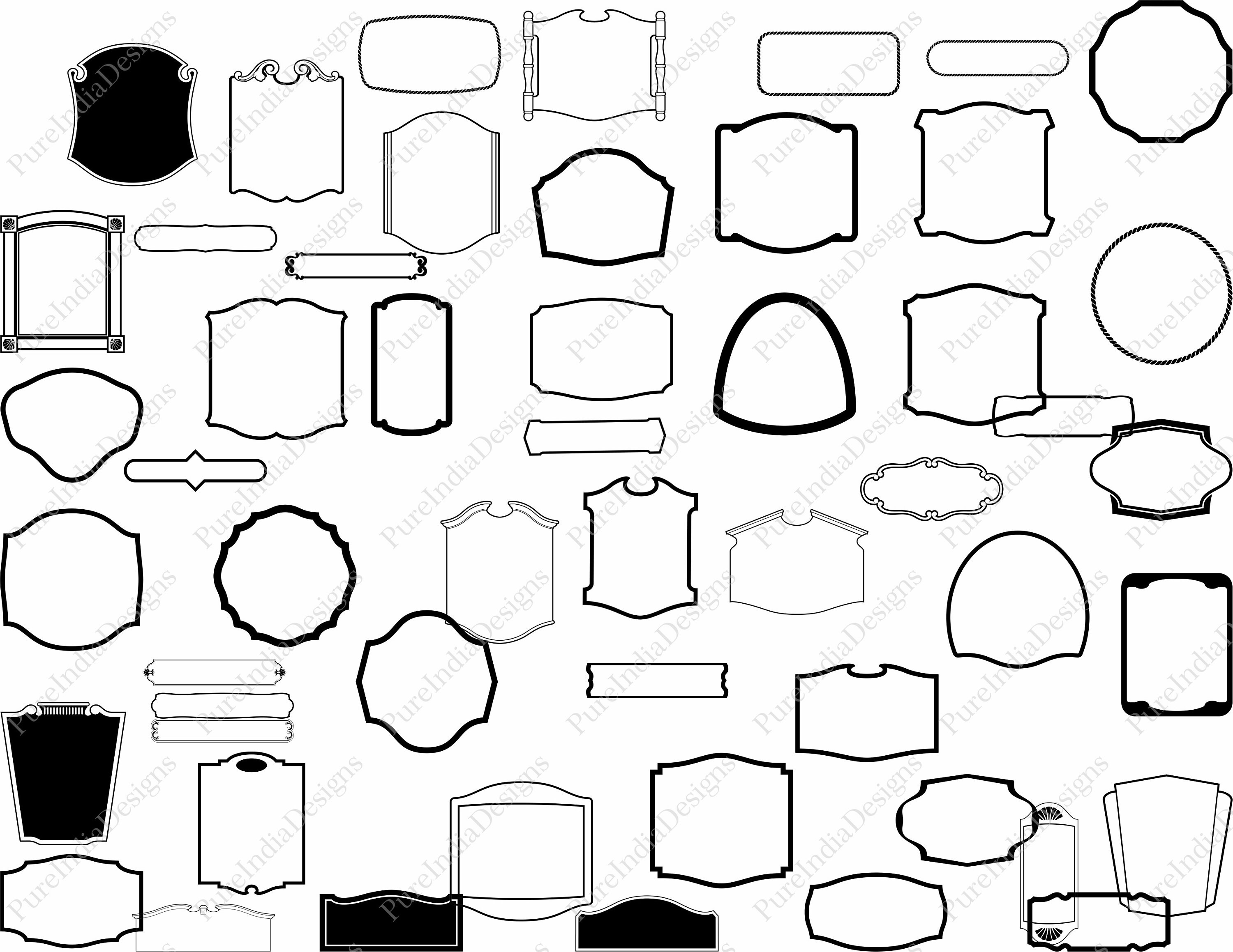 100 Classic Frames Frame SVG Clipart Frames PNG Files for Etsy India