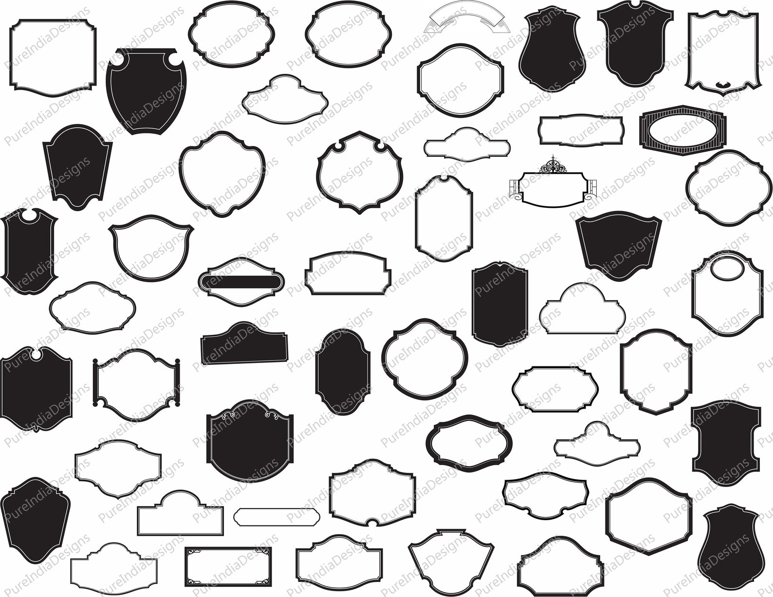 50 Classic Frames Frame SVG Clipart Frames PNG Files for Etsy India