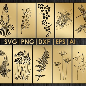 15 のデザイン バンドル、動物、鳥、花、ステンシル、スクリーン、Dec SVG、Cricut ファイル、シルエット、EPS、DXF、レーザー カッティング、CNC、デジタル、ベクター