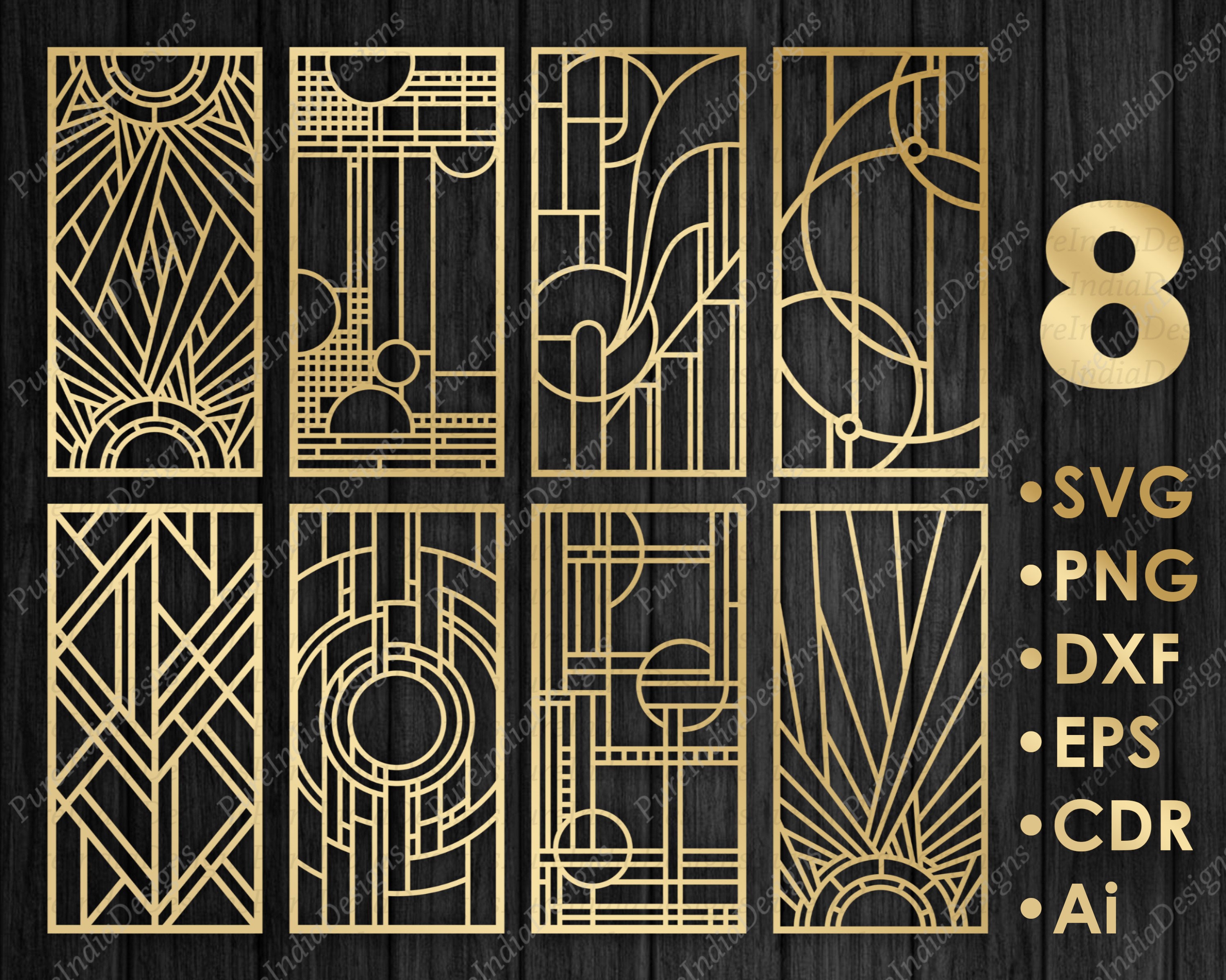 Art Deco Room Divider, Jali Panel, CNC Cutting Files (Digital Download)