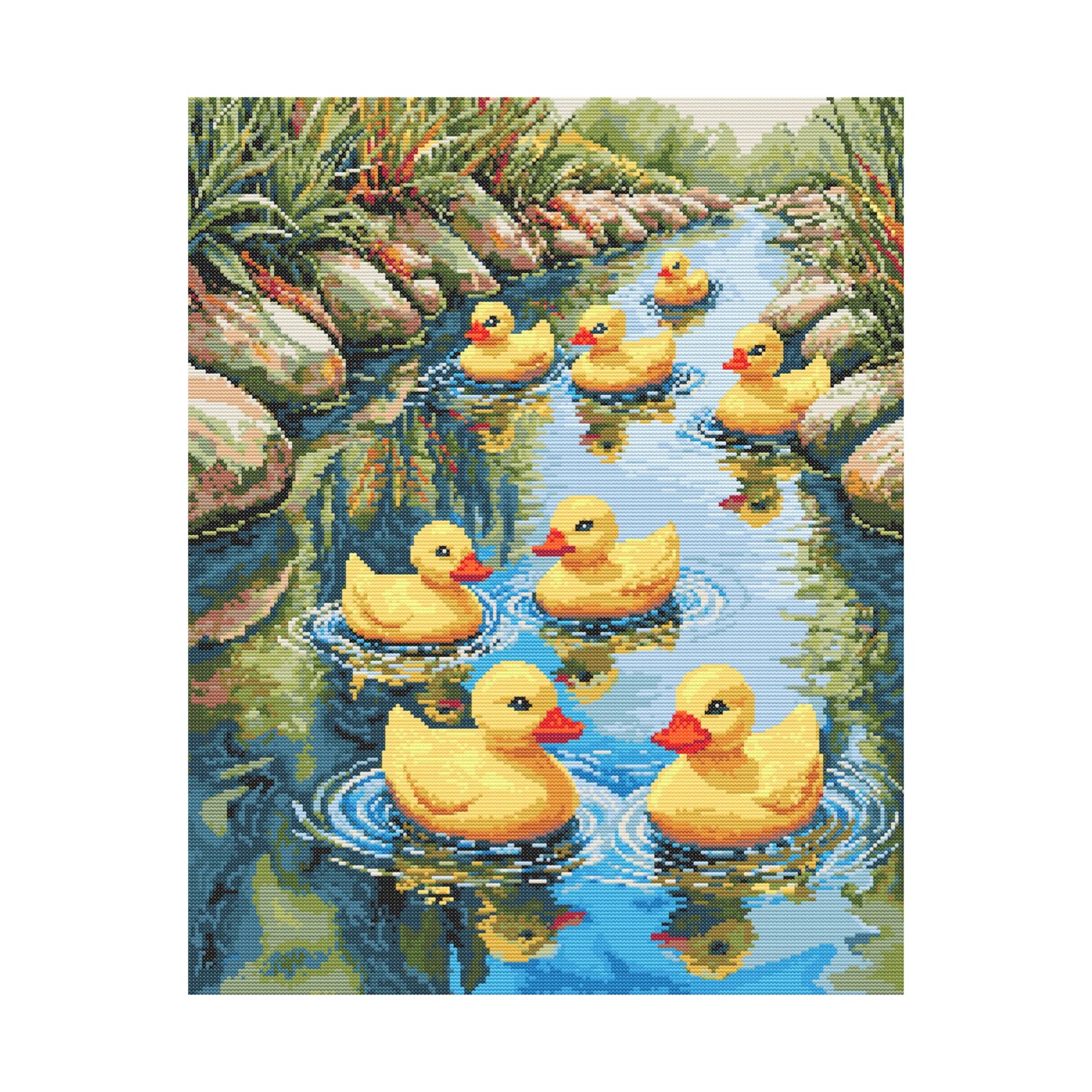 Rubber Ducks Cross Stitch Pattern: Counted Pond Design (PDF) - Etsy